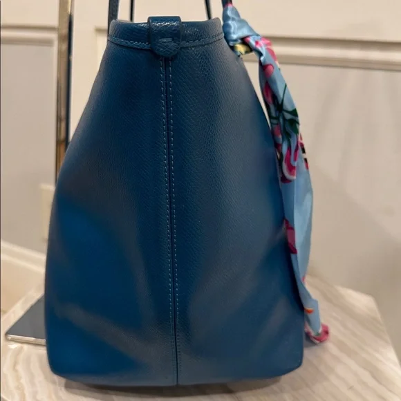 Coach Taxi Teal Leather Tote Bag - Picture 7 of 17